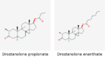 Molecular structures of Drostanolone propionate and Drostanolone enanthate