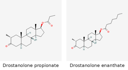 Molecular structures of Drostanolone propionate and Drostanolone enanthate