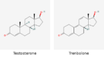 Molecular structures of Testosterone and Trenbolone