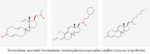 Molecular structures of Trenbolone acetate, Trenbolone hexahydrobenzylcarbonate and Trenbolone enanthate