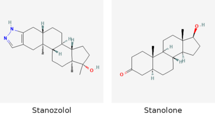 Molecular structures of Stanozolol and Stanolone