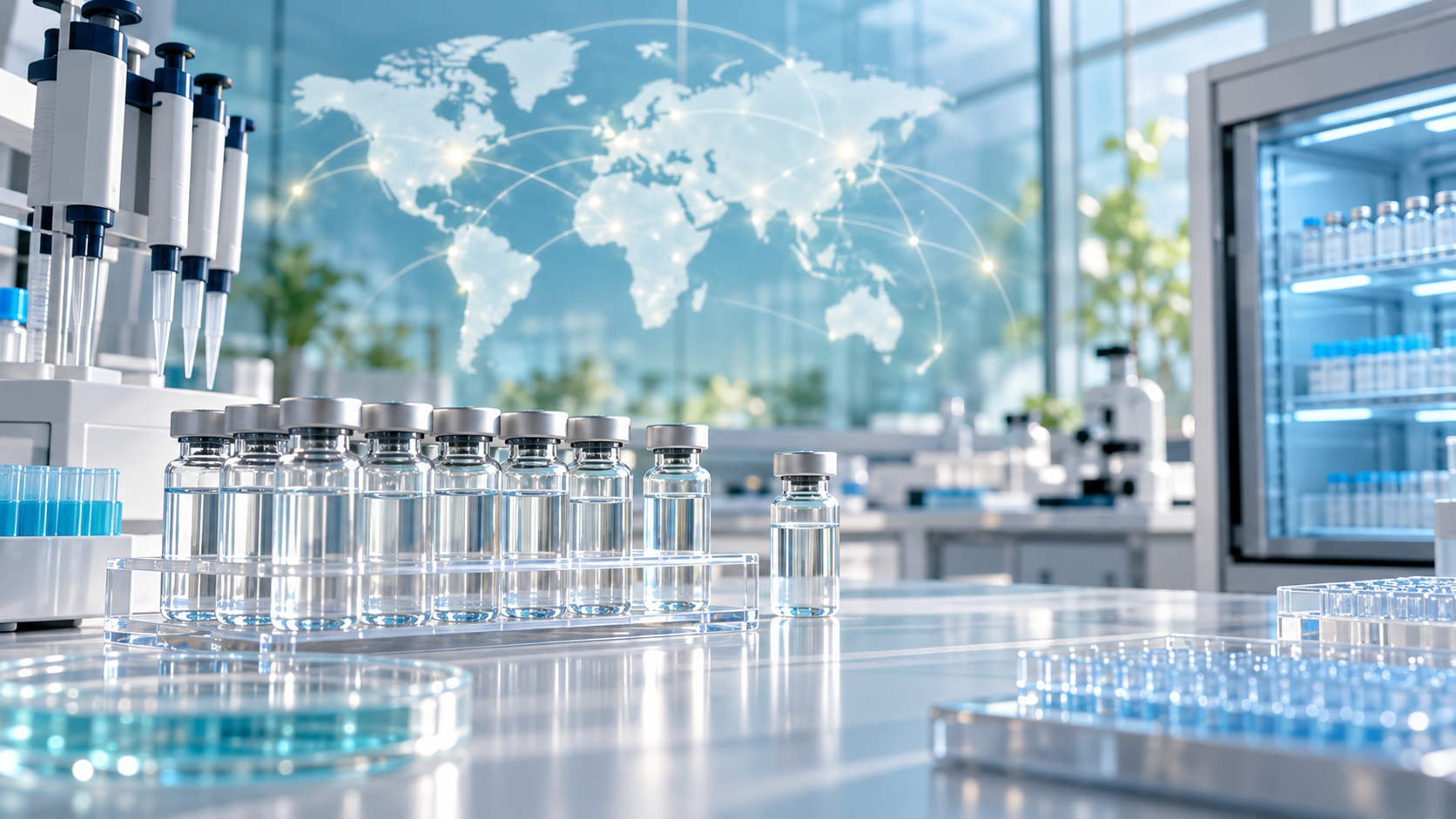 Polio eradication research in a modern public-health virology laboratory.